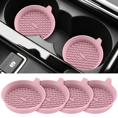ME.FAN Car Cup Holder Coasters [4 Pack] Silicone Cups Mats, Automotive Universal Non-Slip Recessed Interior Accessories Dusty Rose - color: 4 Pack-dusty Rose