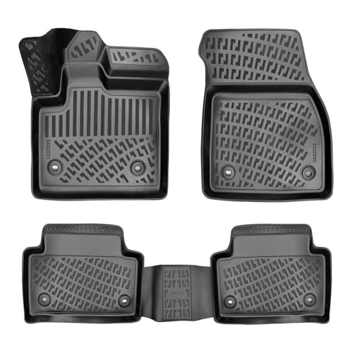 RizLiner Land Rover Range Rover Velar Evoque 2020-2026 Floor Mats 3D Custom Fit Compatible with Land Rover Rubber Car Mat Laser Measured Floor Liner All Weather Odorless Non-Slip (Front & Rear) - size: Evoque 2020-2026