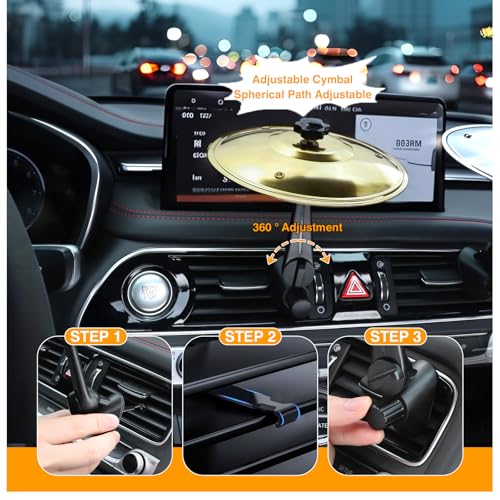 Funny Car Cymbal Air Vent, Mini Crash Drum Cymbal Car Accessory for Stress Relief & Passing Time, Clip-On Vent Gadget, Fits Most Cars SUVs Trucks, Unique Gift for Drivers & Music Lovers - Gold - color: A - Gold