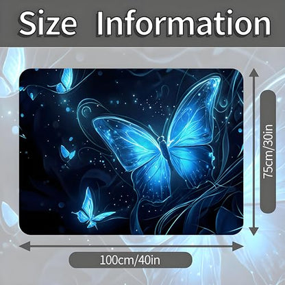 Universal Car Trunk Mat, All Weather Trunk Protection Cargo Liner, Stylish Vehicle Interior Accessories, Durable Cargo Mat Rear Trunk Line Suitable for Most Car (Blue Butterfly Print, 29" x 39") - color: Blue Butterfly Print