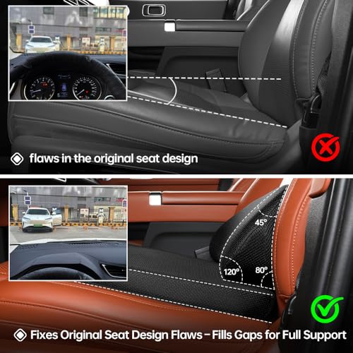 2Pack Lumbar Support Pillow & Seat Cushion for Car, Breathable Mesh, Wear-Resistant, Ergonomic Design, Back and Waist Support, Hip Cushioning, Comfortable for Long Time Driving and Sitting - size: Style A Lumbar Support & Cushion Combo