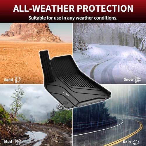 LASFIT 6PCS Floor Mats for Tesla Model Y 2025 2024 2023-2020 5 Seater (Not Fit 7 Seater, Not Fit Juniper), All Weather TPE Custom Fit Floor Liners with Full Set Car Mats & Trunk Mats Accessories