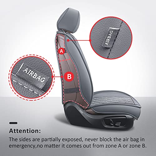 Ram Seat Covers Full Set Grey,Waterproof Car Seat Cover Fits for 2009-2026 Ram 1500/2500/3500 Crew Quad Regular Cab,Heavy Duty Protection Truck Seat Covers with Split Flat Bench 40/60,Gray