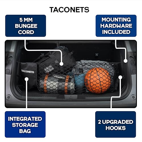 TacoNets Envelope Cargo Net for Chevy Trax/Buick Envista - Fits 2024-Current - Upgraded 5mm Bungee - Integrated Storage Bag - Heavy Duty Hooks - Designed in USA - style: Chevy Trax / Buick Envista 2024+