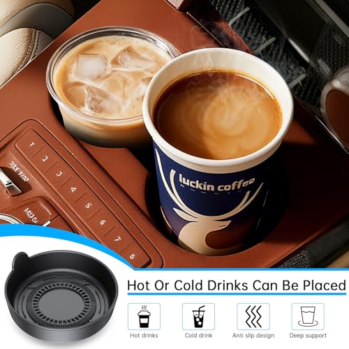 【4 Pack】Lantazi Car Coasters for Cup Holders【Non Slip & Shockproof】Car Cup Coasters for Car Cupholder Coasters Waterproof Sift-Proof Spill Silicone Car Cup Holder insert Car Accessories for Women Man