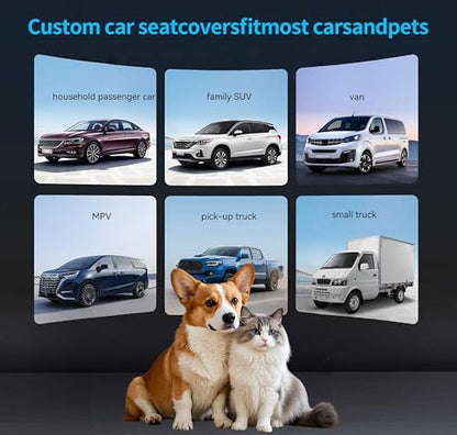 Dog Car Seat Cover for Pets - 100% Waterproof 600D Oxford Heavy Duty Hammock Style Scratch Proof Non Slip Back Seat Protector with Side Flaps, Fits Cars Trucks SUVs, Black