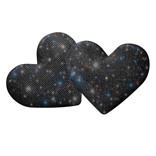 Car Headrest Neck Pillows Rhinestone Automobile Headrest Cover Car Headrest Neck Pillow for Driving with Bling Bling Crystal Car Accessories for Women, Girls and Ladies Black 2 Pieces - color: Black 2pcs