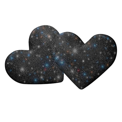 Car Headrest Neck Pillows Rhinestone Automobile Headrest Cover Car Headrest Neck Pillow for Driving with Bling Bling Crystal Car Accessories for Women, Girls and Ladies Black 2 Pieces - color: Black 2pcs