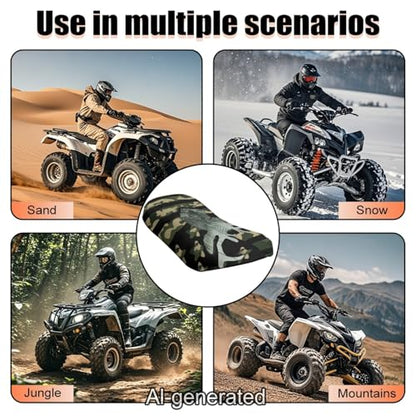 Camo Flag ATV Seat Covers Four-Wheeler Seat Cover Waterproof Polyester, Universal Fit for Most ATV Soft Anti-Slip Breathable Padded Protector Powersports Seat Covers