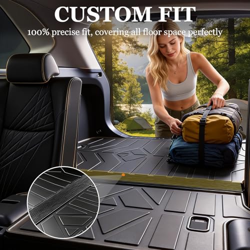 PROSHEVE Cargo Mat for Toyota RAV4 2019-2025 Including Hybrid, Custom Fit TPE Trunk Mat with Seat Back Protector, All Weather Waterproof Cargo Liner for Toyota RAV4 Accessories, Black - size: 19-25 rav4 Cargo Mat