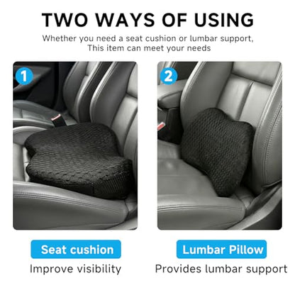 Livtribe Car Seat Cushion - Memory Foam Seat Pad for Sciatica & Lower Back Pain Relief - Driving Cushion with Breathable Mesh Cover - Road Trip Essentials for Drivers (3D Black) - color: Black