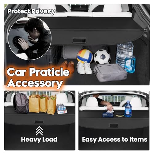 Powerty Cargo Cover for Tesla Model Y Juniper 2025 2026(Just for 5-Seaters), Trunk Cover Retractable Trunk Shielding Shade Privacy Luggage Screen for Model Y Juniper Accessories - size: 2025-2026 | Tesla Model Y Juniper