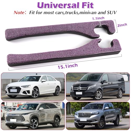 Briwill Purple Car Seat Gap Filler, Set of 2 Handmade Crystal Rhinestone Diamond Purple Gap Filler for Car SUV Truck Purple Bling Car Accessories for Women(Purple) - color: M-Purple