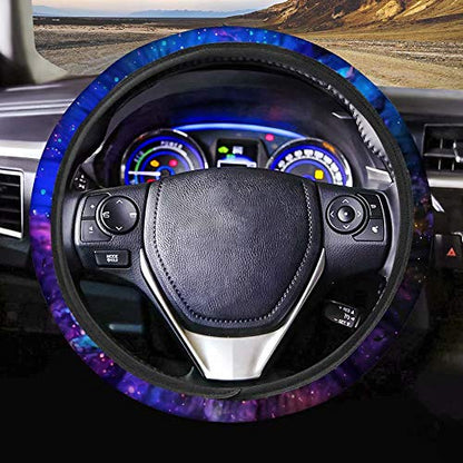 AFPANQZ Nebula Galaxy Design Steering Wheel Covers 14-15" inch Universal Fit Most Car Sedans SUVs Comfort Grip Comfortable Handmade Neoprene Breathable Steering Wheel Protector Blue Purple - color: Galaxy purple blue