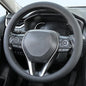 Uxcer Nappa Leather Steering Wheel Cover, Universal 14.5–15 Inch Non-Slip Breathable Steering Wheel Cover for Cars, Black - color: Black