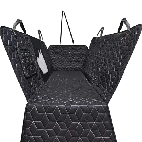 4 in 1 Dog Car Seat Cover for Back Seat, Durable 600D Dog Hammock with Mesh Window & Side Flaps, Pet Car Seat Protector for Cars, SUVs 52"