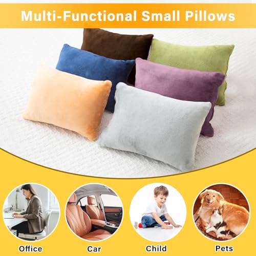 1 MIDDLE ONE 2 Pack Small Pillow, Memory Foam Mini Pillow 11 X 7 Inches for Travel, Sleeping, Nap and Neck, Knee, Lumbar Support, Tiny Cushion for Pet, Dogs (Brown) - color: Brown, size: 11x7 inch