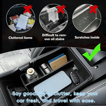 MARCHFA Center Console Organizer Tray Compatible for 2025 2026 Wagoneer S Accessories Armrest Storage Box Tray Organizer Middle Console Insert Holder