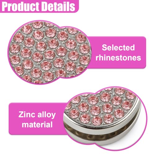 YoRise 4PCS Bling Car Hooks, Crystal Rhinestone Car Storage Hook with Self-Adhesive Backing, Multi-Function Dashboard Hooks, Hanging Mini Hook for Vehicle Cable Keys Sunglasses Hat (Pink) - color: Pink