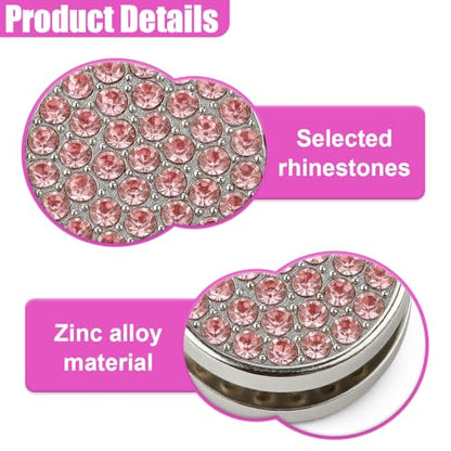 YoRise 4PCS Bling Car Hooks, Crystal Rhinestone Car Storage Hook with Self-Adhesive Backing, Multi-Function Dashboard Hooks, Hanging Mini Hook for Vehicle Cable Keys Sunglasses Hat (Pink) - color: Pink