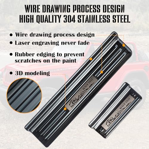 Rowa 304 Stainless Steel Door Sill Guards Compatible with Jeep Wrangler JL JLU 2018-2026 & Gladiator JT 2020-2026, Brushed Black Door Entry Guard Full Coverage - size: Brushed Black - 4 Door