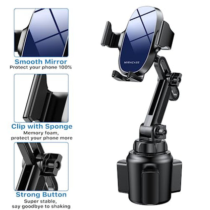 Miracase Universal Cup Phone Holder for Car, [Upgraded Version] Adjustable Long Neck Car Cup Holder Phone Mount Cradle Friendly Compatible with iPhone Samsung Google and All Smartphones, Blue - color: Blue