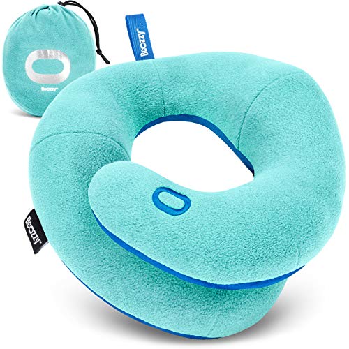 BCOZZY Kids Travel Neck Pillow (3-7 Y/O)- Patented Soft Toddler Pillow for Head & Chin Support in Car Seat, Airplane, and Road Trip Sleeping. Adjustable Size. Washable. Carry Bag. Small, Light Blue - color: Light Blue, size: Small (Kids 3-7 Y/O)