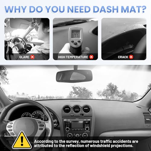 Sunsdrew Dash Cover for 2007 2008 2009 2010 2011 2012 Nissan Altima Dashboard Cover Mat for Altima Accessories Sunshade Nonslip Mesh Protector No Glare - size: 07-12 Nissan Altima Dash Cover
