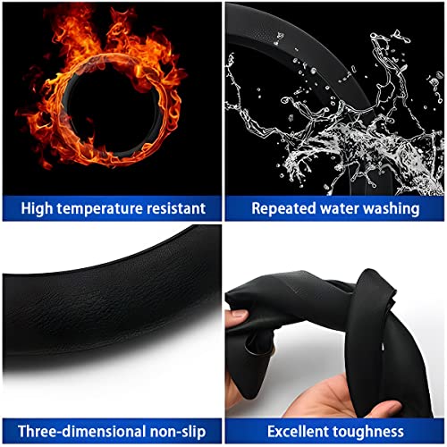 Car Silicone Steering Wheel Cover, Soft Anti-Slip Auto Steering Wheel Protector Fit 14 Inch, Universal Vehicle Interior Accessories for Cars, SUVs, Trucks, and Vans (Rose Red) - style: Rose Red