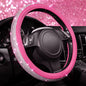 CAR PASS Diamond Pink Leather Steering Wheel Cover, with Bling Crystal Rhinestones Universal Fit 14" 1/2-15" Crystal Glitter for Women Sparkle Girl Fit Suvs,Vans,Sedans,Cars,Trucks, Pink Diamond - color: Pink Leather Diamond