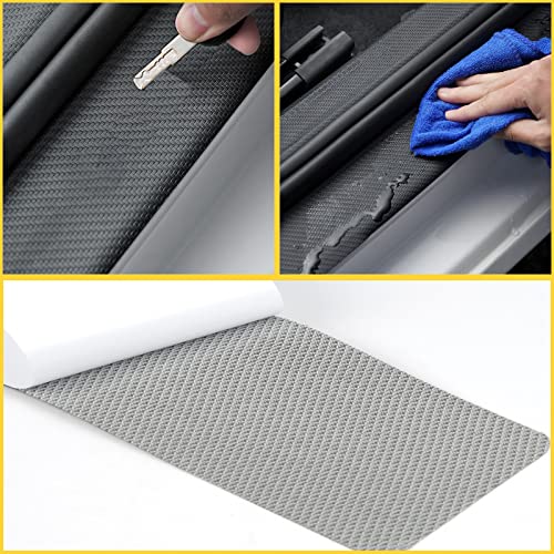 Door Sill Plate Protectors for Car - Universal Door Entry Guards Sill Scuff Cover Panel Step Protector, Welcome Pedal Protector Cover, Carbon Fiber, 4pcs/Set