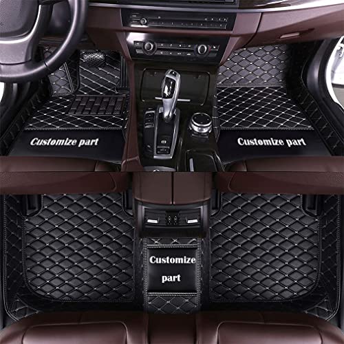 MELKEN Custom Fit Leather Car Floor Mats for 95% of Cars Full Coverage Floor Liners Car Mats (Black White) - color: Black White