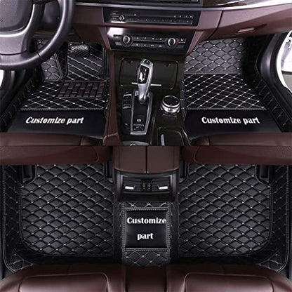 MELKEN Custom Fit Leather Car Floor Mats for 95% of Cars Full Coverage Floor Liners Car Mats (Black White) - color: Black White