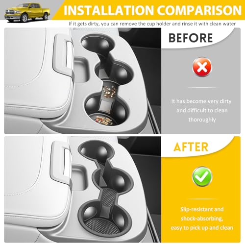Jump Seat Cup Holder for 2013-2018 Dodge Ram 1500 2500-5500 & 2019-2025 Classic Models(NOT New Body) Center Console Cup Holder Insert Cupholder Coaster Liner Accessories(Jump Seat Only) - color: For 13-25 Ram Classic Body(Jump Seat)