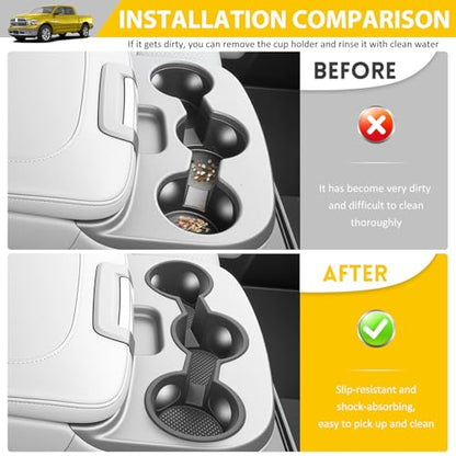 Jump Seat Cup Holder for 2013-2018 Dodge Ram 1500 2500-5500 & 2019-2025 Classic Models(NOT New Body) Center Console Cup Holder Insert Cupholder Coaster Liner Accessories(Jump Seat Only) - color: For 13-25 Ram Classic Body(Jump Seat)