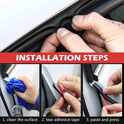 52.4Ft Universal Self Adhesive Weather Seal Strip for Auto, 51/100 x 1/5 Inch Thick, Car Door & Window Weatherstrip with Engine Cover (2 Rolls, 26.2 Ft Each) - size: 52.4 Feet Long