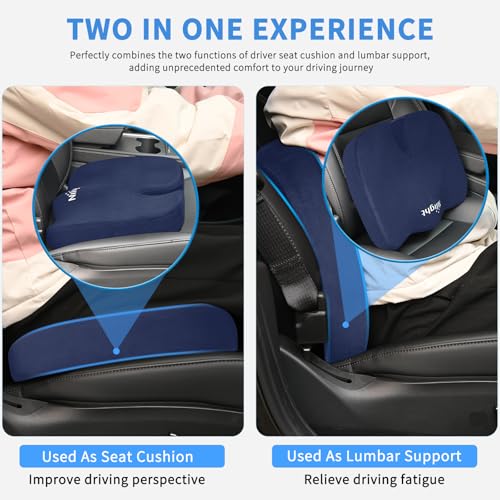 Nilight Car Seat Cushion Blue Velvet Gel Memory Foam Seats Soft and Comfortable Suitable for Daily Life and Driving Relieves Sciatica and Tailbone Pain Improves Drive Vision - color: Blue Velvet