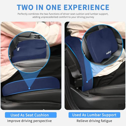 Nilight Car Seat Cushion Blue Velvet Gel Memory Foam Seats Soft and Comfortable Suitable for Daily Life and Driving Relieves Sciatica and Tailbone Pain Improves Drive Vision - color: Blue Velvet