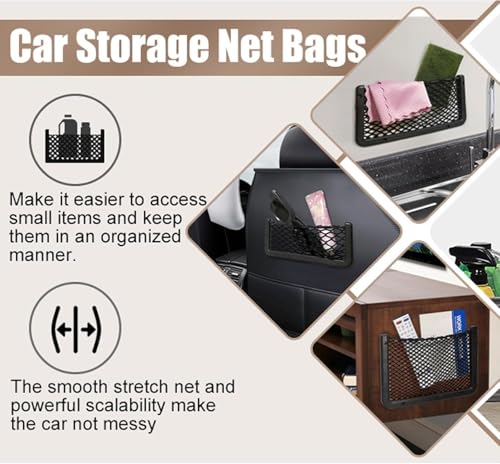 (1 Piece) Framed Stretch Mesh Net Pocket for Auto, RV, or Home Organization and Storage (8" x 16")