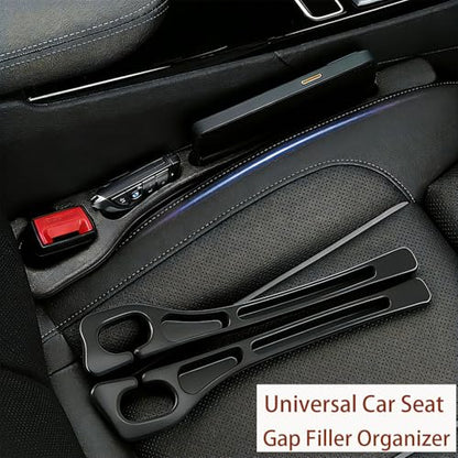 Car Seat Gap Filler, 2-Pack Universal Seat Gap Filler Organizer,Seat Side Gap Seam Filler Organizer Between Seat and Centre Console, No Drop Seat Guard for Phones,Keys & Cards, Fits Cars, SUVs, Trucks