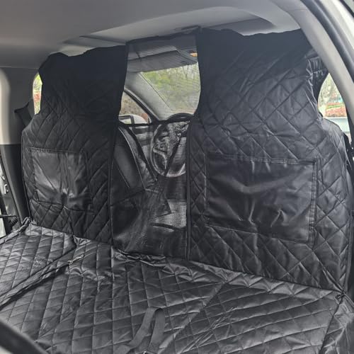 High Barrier Dog Car Seat Cover with Hard Bottom,Mesh Window,Waterproof,Anti Scratch,Safe,Easy to Use and Clean,Holds 330lbs,Foldable Car Seat Protector for Cars,SUVs,Small Pickup Trucks