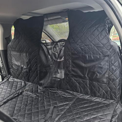 High Barrier Dog Car Seat Cover with Hard Bottom,Mesh Window,Waterproof,Anti Scratch,Safe,Easy to Use and Clean,Holds 330lbs,Foldable Car Seat Protector for Cars,SUVs,Small Pickup Trucks