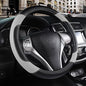 Leather Car Steering Wheel Cover, Non-Slip Car Wheel Cover Protector Breathable Microfiber Leather Universal Fit for Most Cars(Grey) - color: Grey