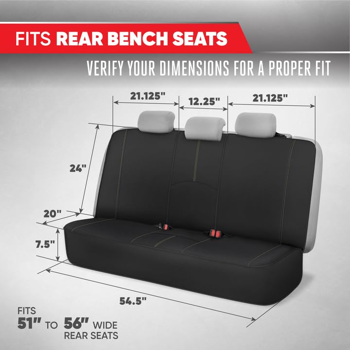 Motor Trend Perfect Symmetry Beige Car Seat Covers, Full Set – Waterproof Neoprene Foam Lining, Durable Front and Back Rear Bench Protectors, Fits Most Car Truck Van and SUV - color: Beige Front Black Rear