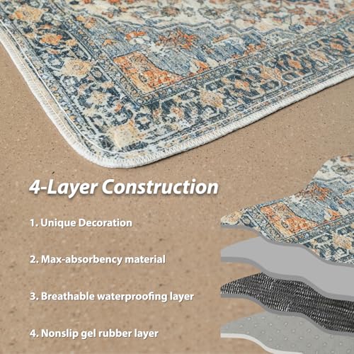 Washable Pee Pads for Dogs, Stylish, Non-Slip and Leak-Proof Pee Pads. Reusable Potty Pads for Dogs for Crates and Floors.(Beige/Multi, 18" x24" )