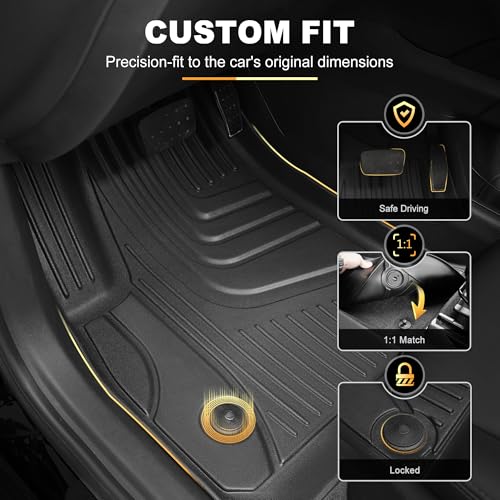 AOMSAZTO Floor Mats & Cargo Liner for 2019-2025 2026 Chevy Blazer (Not for EV) - 1st & 2nd Row All Weather Protection Floor Liners Waterproof Car Trunk Mat for Chevrolet Blazer