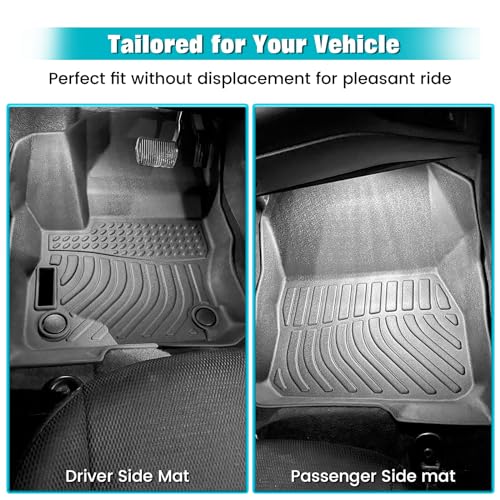 FREEMOTOR802 Compatible with 2012-2018 Ford Focus Floor Mats, Black 3D Molded Carpets Liner 1st 2nd Row Pad 3PC TPE Thermo Plastic Elastomer All Weather Protector - size: For Ford Focus (Except RS/Electric) 2012-2018