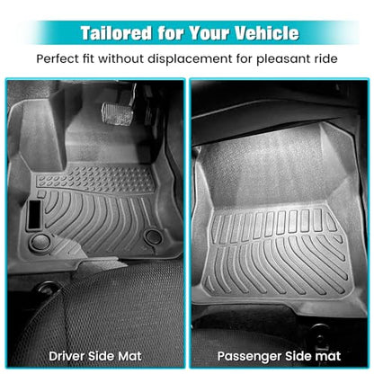 FREEMOTOR802 Compatible with 2012-2018 Ford Focus Floor Mats, Black 3D Molded Carpets Liner 1st 2nd Row Pad 3PC TPE Thermo Plastic Elastomer All Weather Protector - size: For Ford Focus (Except RS/Electric) 2012-2018