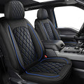 2PCS Front Seat Covers,Waterproof Car Seat Cover Blue Vehicle Cushion Cover Breathable Fit for Most Sedan, Truck and SUV (Black and Blue,2PCS) - color: Black Blue, size: 2PCS Front