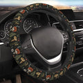Mushroom Witchcraft Fern Leaf Magic Witch Car Steering Wheel Cover,Non-Slip Elastic Neoprene-Sweat Car Accessories,Universal 15 Inch Fit Auto, Vans Trucks,Suvs, Truck - color: Mushroom